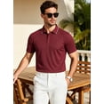 thumbnail image 5 of Cadmus Mens Polo Shirts Quick Dry Short Sleeve Golf T Shirt Performance Moisture Wicking Casual Workout,8602,Black+Navy Blue+Red,XL, 5 of 7