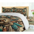 thumbnail image 5 of Ambesonne Rustic Duvet Cover Set, Wild West Horse Feathers, Calking, Teal Dark Taupe Cinnamon, 5 of 6