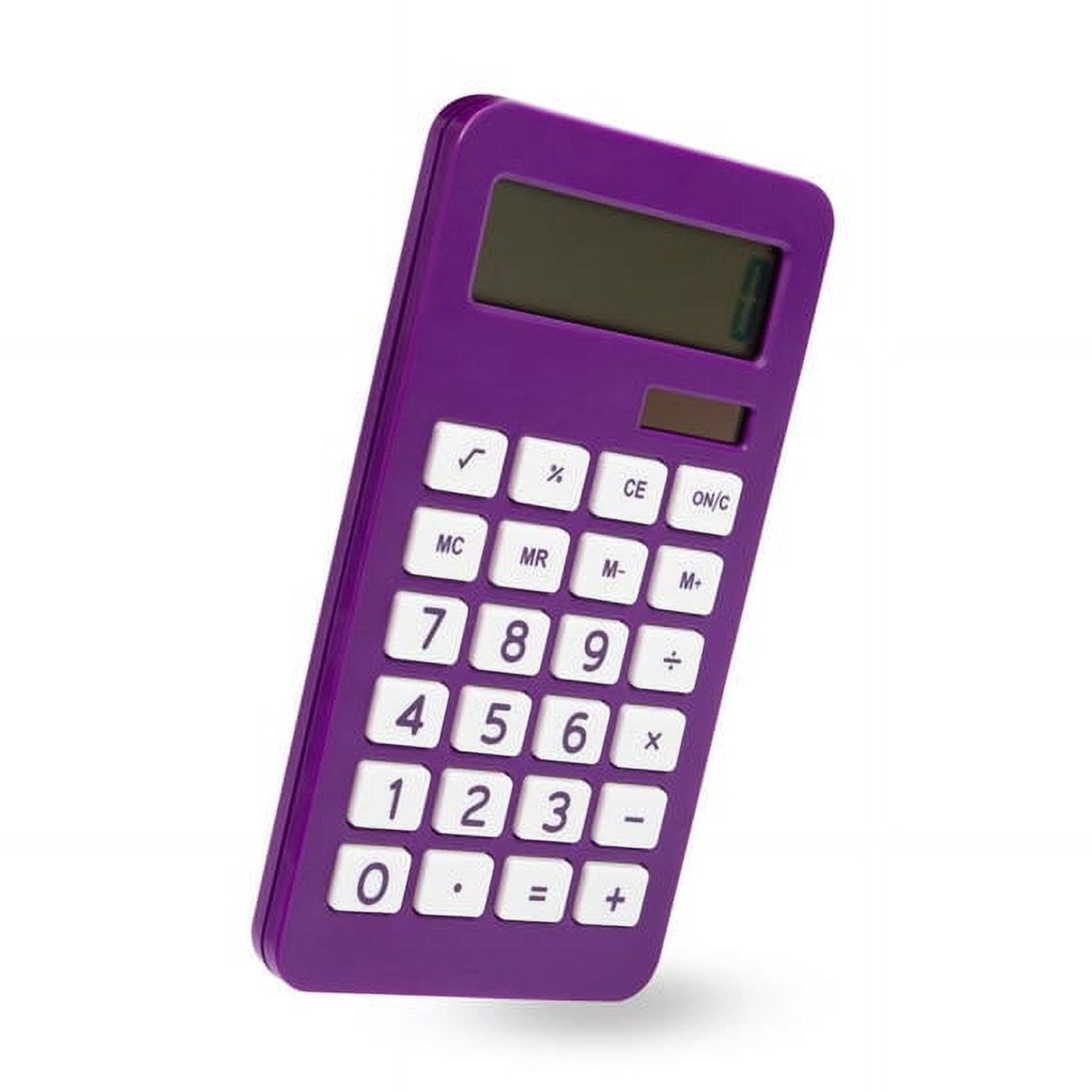 JAM Paper Desktop Calculator, 10 Digit LCD Display, 3 3/4 x 6 3/4 Inches, Purple, Bulk 10/Pack