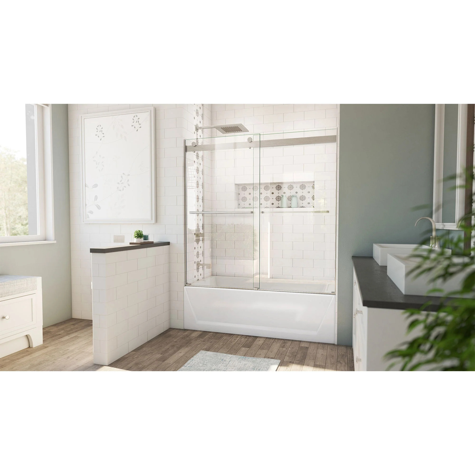 Dreamline Essence 56 60 In W X 60 In H Frameless Bypass Tub Door