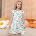thumbnail image 2 of Gunia Cute Girls Nightgowns Summer Dress Casual Round Neck Sleeveless Loose Fit Home Wear Comfortable Play Outfits For Toddler Kids Age 3-10 Years Loungewear Pajama Sleep Dress Nightshirts White, 2 of 4