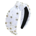 thumbnail image 2 of Pearly Crystal Knotted Women Headband, Luxury Jeweled Embellished Top Hairband, Fashion Elegant Ladies Hair Band, 2 of 8