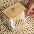 thumbnail image 3 of 1/2 unidades de soporte para hisopos de algodón de 7 oz, dispensador de hisopos de algodón, organizador de recipientes para baño, tarro de boticario transparente para almacenamiento, 3 of 5