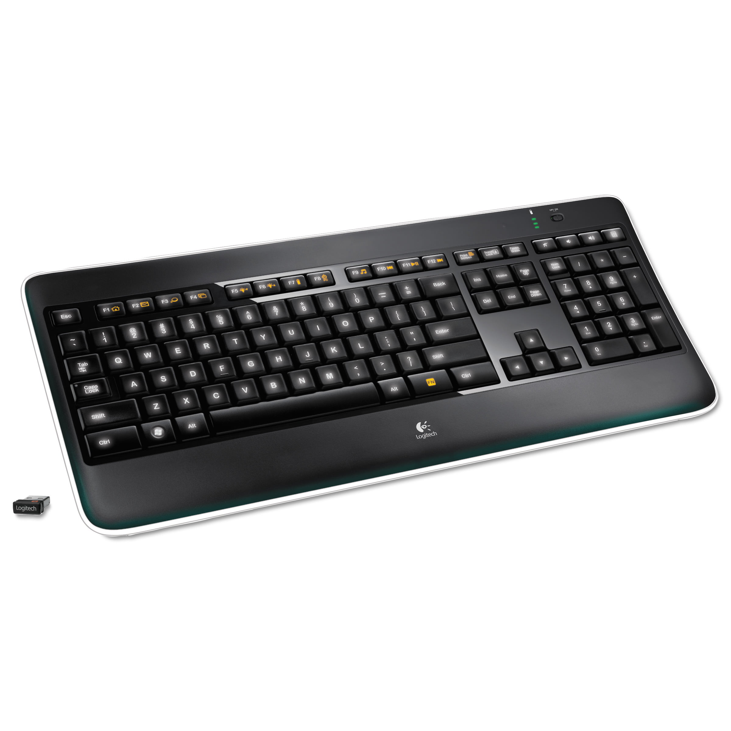 Sig til side Mediate en kop Logitech K800 Illuminated Keyboard, Black - Walmart.com