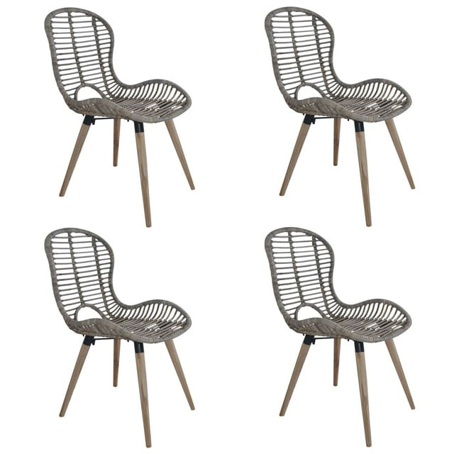 vidaXL Chaises de Salle à Manger 4 Pcs Rotin Naturel Marron
