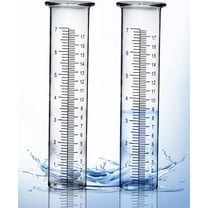 7" Plastic Rain Gauge Replacement Tube,Happon 2 Pack Transparent Cold Resistance Rain Crack Measuring Tool, Rain Measurement Gauge for Outdoor Garden Yard Home