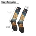 thumbnail image 2 of Xecao Starry Sky White Horse print thigh-high socks, crafted for both men and women with a stretchy, high-opaque design perfect for daily wear, 2 of 6
