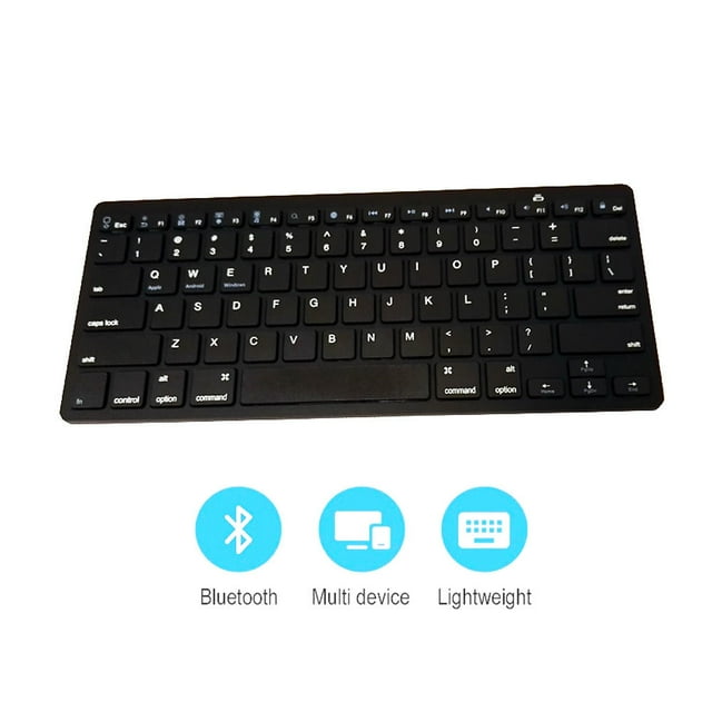 Ultra-Slim 78-Key Bluetooth Keyboard for PC, Mac and Mobile Phones - Black