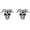06-Skull Horns, variant on Skull Earrings Sterling Silver Skull Bones Stud Earring Gothic Goth Punk Jewelry Halloween Earrings Gift (Skulls Bones Earring)