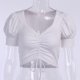 thumbnail image 2 of Gibobby Camisetas de verano para mujer Camiseta suelta informal con cuello en V para mujer, blusa manga corta con estampado(Blanco,CH), 2 of 5