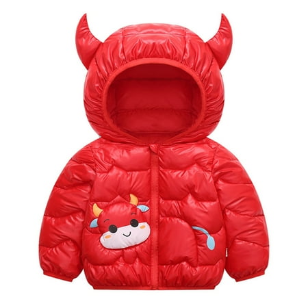 

Kids Children Toddler Baby Boys Girls Cute Cartoon Animals Long Sleeve Winter Coats Jacket Cow Hooded Outer Outwear Outfits Clothes