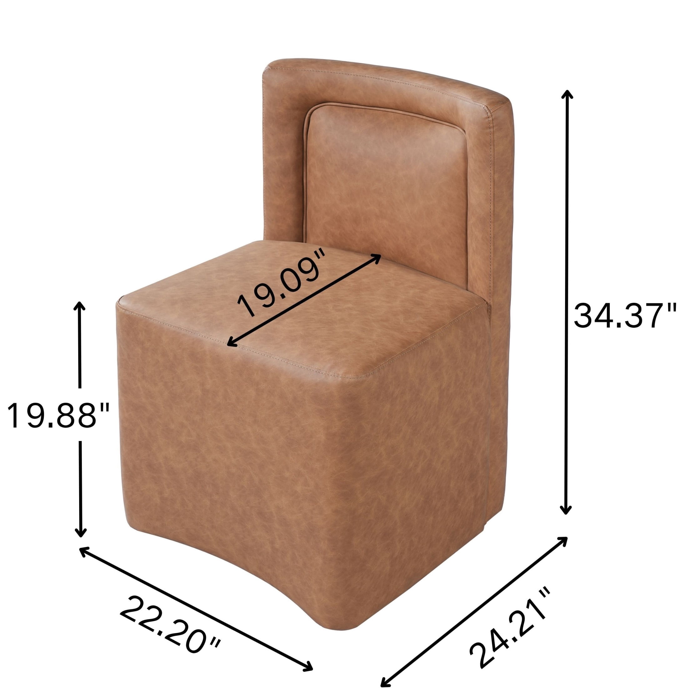 Christopher Knight Home Modern PU Upholstered Armless Dining Chairs, Camel, Set of 2