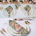 thumbnail image 3 of Green Boho Flower Cloth Napkins, Spring Watercolor Country Floral Plant Washable and Reusable Dinner Napkins Set of 2, Table Napkin for Kitchen Party Birthday Wedding Hotel Housewarming 20"x20", 3 of 9