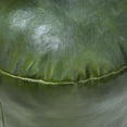 thumbnail image 6 of Round Shaped Goat Leather Handmade Eco-Friendly Green Pouf - Round Shape Pouf, 16" x 16" x 16", Plain Solid Pouf, Goat Leather Pouf, Recycled Foam with Fibre Fill Stuffed Pouf, Leather Seating Pouf, 6 of 9