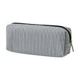 thumbnail image 3 of CoreLiving Pencil Case Large Capacity Pouch Seersucker Embroidery Storage Bag for Desk Organization Multipurpose Makeup Pen Holder Black White, 3 of 10