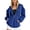 Blue, variant on Women's Multi-Pocket Zip up Hoodie- Casual Oversize Outerwear with Long Sleeves, Street Style Comfort Hooded Jacket Pink