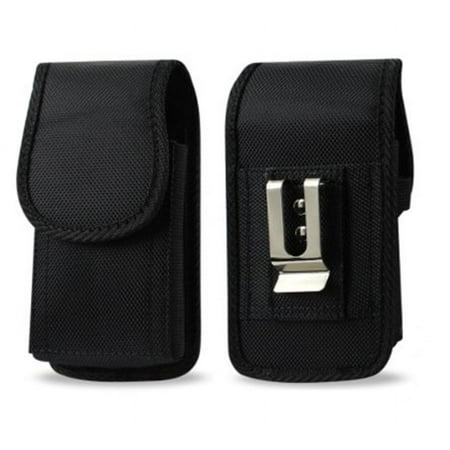 For Huawei Sensa LTE H710VL H715BL Heavy-Duty Protection Rugged Canvas Vertical AGOZ Carrying Case Holster with Strong Metal Clip Belt Loops and Velcro Closure