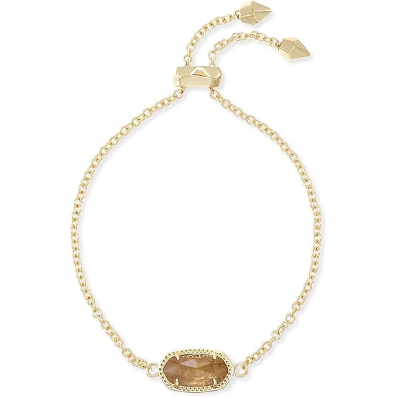 Kendra Scott Elaina Gold Adjustable Chain Bracelet in Citrine
