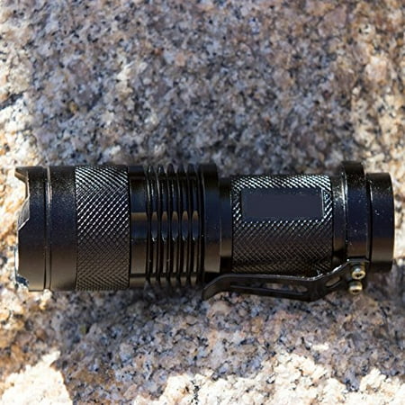 Best Black Compact Tactical Flashlight for Everyday Carry - Super Bright 500 Lumen LED Beam with 3