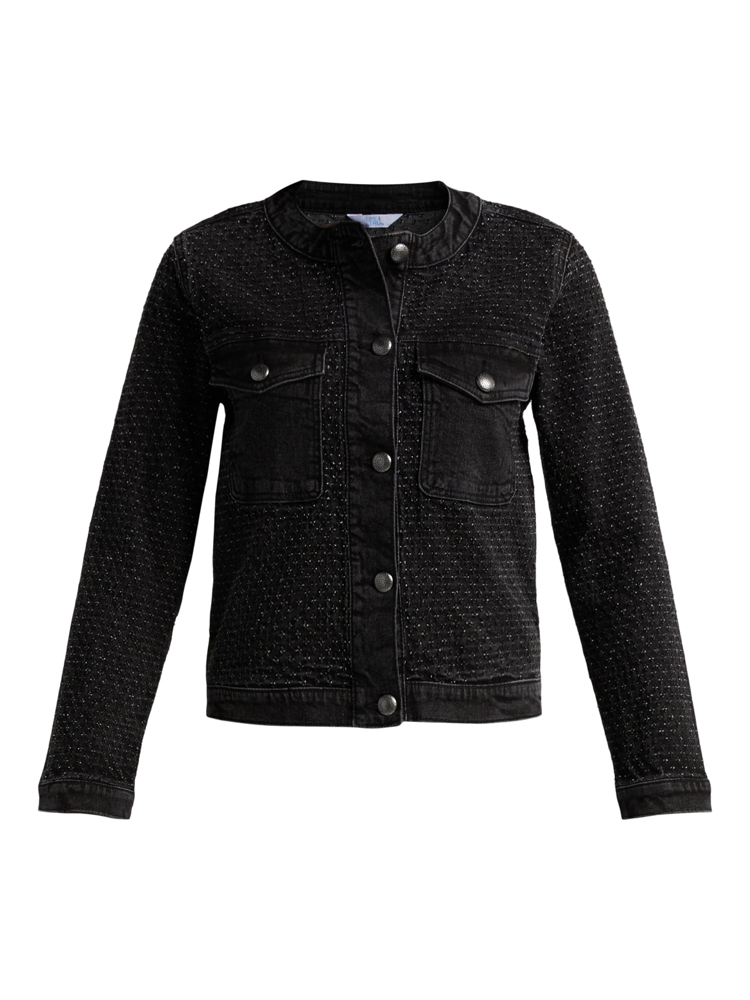 Time and Tru Women's Clip Dot Denim Jacket, Sizes XS-XXXL