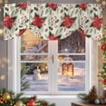 thumbnail image 6 of Christmas Plants Tie Up Valances Curtain, Red Flowers Pine Fruit Linen Texture Adjustable Rod Pocket Short Window Treatment Tie Up Curtains Valances for Kitchen Living Room Bathroom 42x12 Inches, 6 of 9