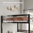 thumbnail image 5 of Honfach Metal Bunk Bed Full Over Full, Heavy Duty Metal Bed with Ladder and High Guardrail, Under-Bed Storage Space, No Box Spring Needed, Noise Free,Rustic Brown, 5 of 9