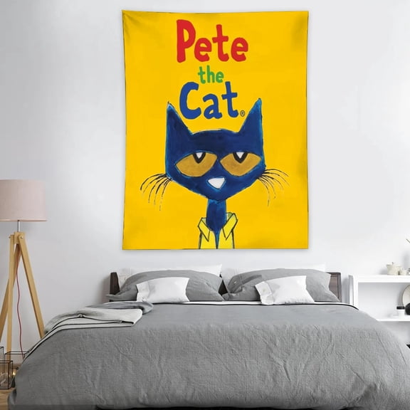 Tapestry for Pete the Cat Bedroom Dorm Wall Hanging Poster Wall Art Decorations Funny Backgrounds Kids Girls Teens Gifts Funny 40×30 inch