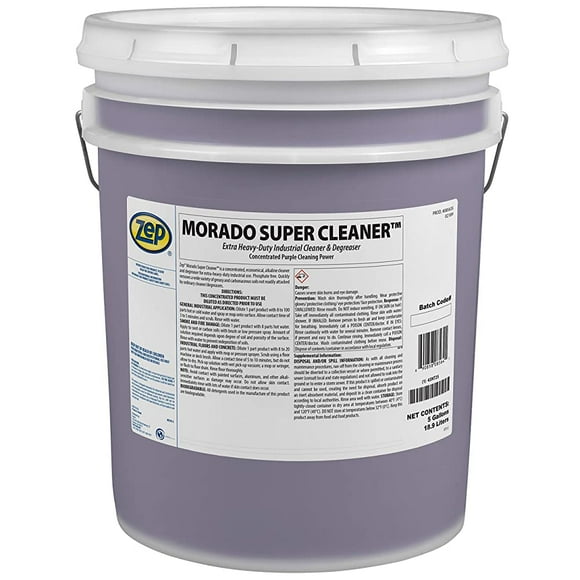 Zep Morado Purple Concentrated Super Cleaner - 5 Gallon (1 Unit) 85635 - Extra Heavy-Duty Industrial Cleaner and Degreaser, Phosphate Free, Alkaline Concentrate Removes Grease, Grime, and Unwanted