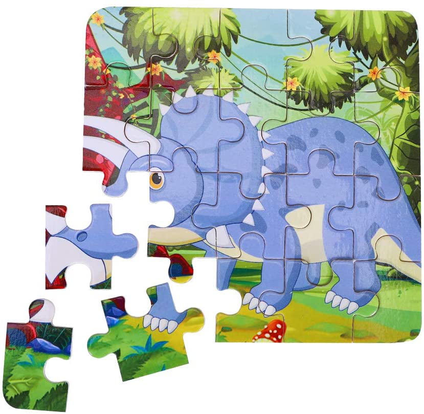 Wooden Jigsaw Puzzles Dinosaur Puzzle for Kids 20 Pieces Preschool 