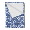 thumbnail image 2 of Floral Soft Flannel Fleece Throw Blanket, Spring Romance Themed Flowers in Blue Tones, Cozy Plush for Indoor and Outdoor Use, 60" x 80", Persian Blue Azure Blue, by Ambesonne, 2 of 5