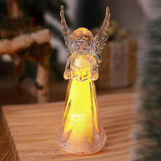 Figura acrílica de luz cálida, decoración acrílica transparente, decoración navideña, luz nocturna, decoración navideña, regalo único
