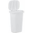 thumbnail image 6 of Spring-loaded lid trash can, 13 gallons, white plastic trash can/waste bin, suitable for home/kitchen/bathroom/garage, 6 of 9