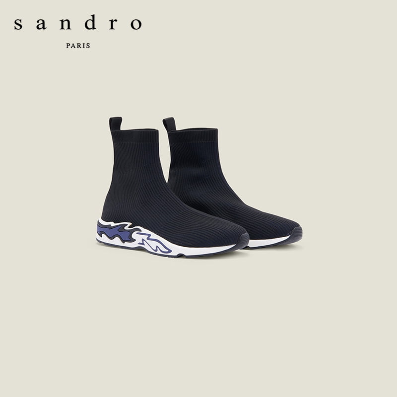 Sandro NOIR/BLEU Women's Flame Socks Sneakers, EU 37 - Walmart.com