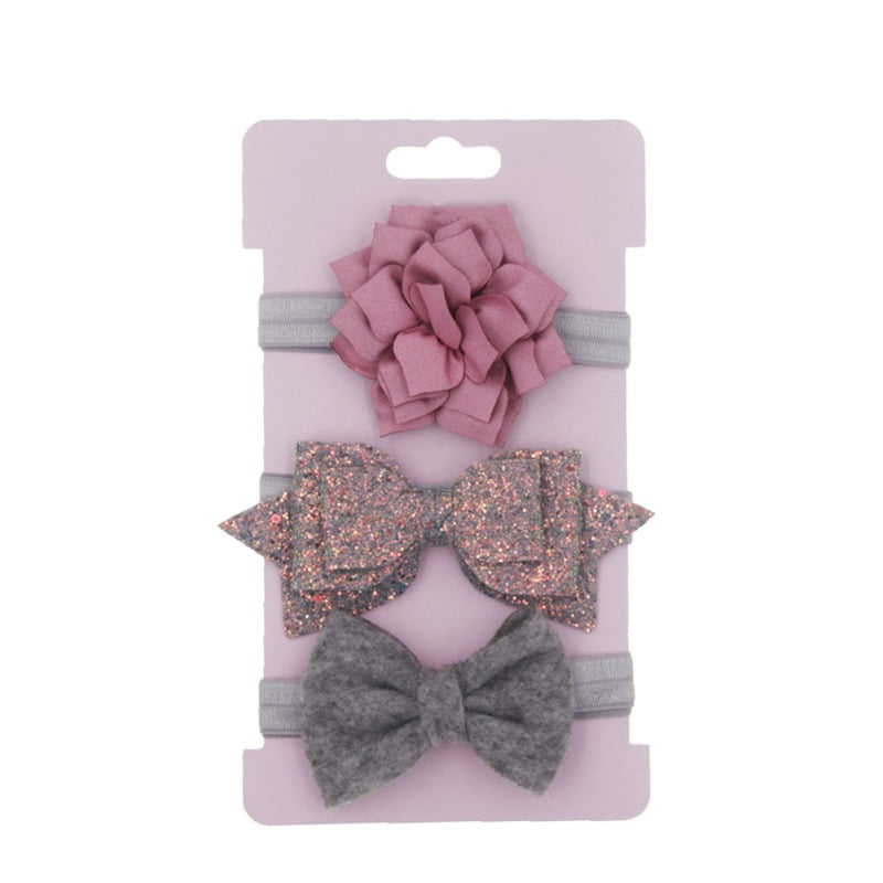 3 Pcs Baby Headband Crown Flower Bows Girl Newborn Elastic Baby Hair Band Turban 3 Pcs Baby Headband Crown Flower Bows Girl Newborn Elastic Baby Hair Band Turban