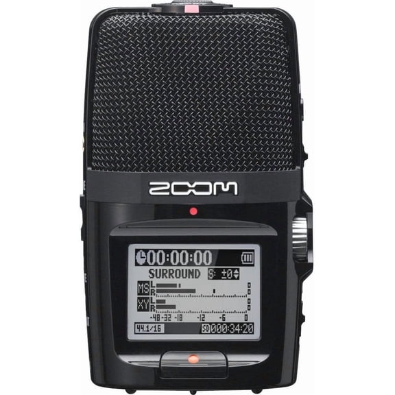 Zoom H2n Stereo/Surround-Sound Portable Recorder, 5 Built-In Microphones, X/Y, Mid-Side, Surround Sound, Ambisonics Mode, Records to SD Card, For Recording Music, Audio for Video, and Interviews
