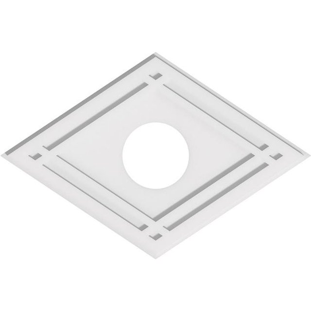Ekena Millwork CMP28X18DD-06000 6 in. ID x 9.75 in. Rectangle Diamond Architectural Grade PVC Contemporary Ceiling Medallion