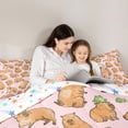 thumbnail image 4 of Erosebridal Cartoon Capybara Frog Bedding Comforter Set 7pcs For Kids,Cute Animal Queen Bedding Sets For Children Boys Girls,Lightweight Room Decor, 4 of 6
