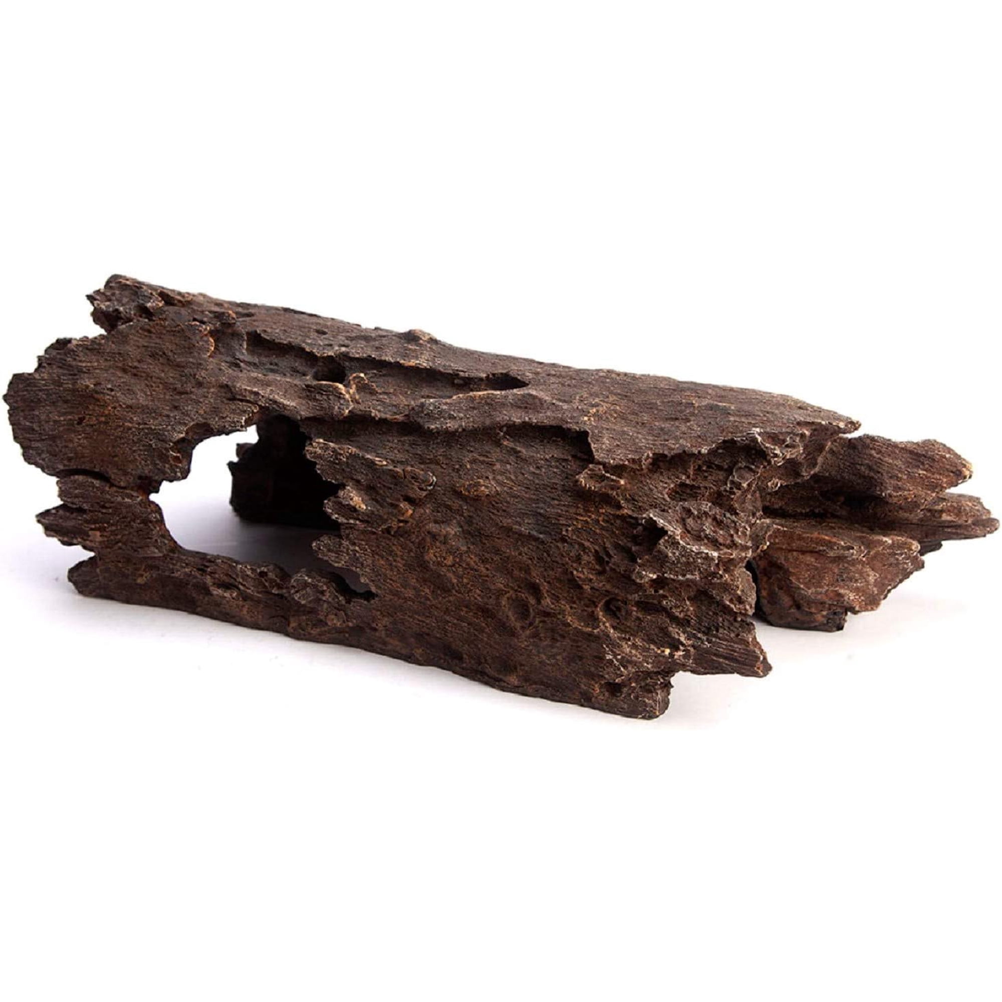 Lizard, Snake or Reptile Hide. XL Large 14" Hollow Log for Aquarium or Fish Tank. Bearded Dragon or Gecko Tank Accessories. Natural Looking Basking Platform, Shrimp or Betta Fish Hideout