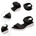 thumbnail image 7 of Walking Sandals Women Soft Cushion Low Wedge Mesh Flat Shoes Summer Comfy Indoor Outdoor Slip on Casual Shoes Black Size 8, 7 of 7