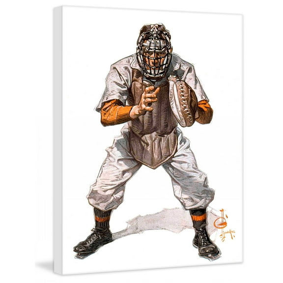 Marmont Hill Baseball Catcher by J.C. Leyendecker Painting Print on Canvas
