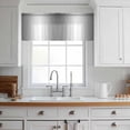 thumbnail image 3 of Dark Gray Valance Curtains for Kitchen/Living Room/Bathroom/Bedroom Window, Rod Pocket Small Topper Half Short Window Curtains Voile Sheer Scarf, Gradient White Abstract Minimalist Stripe 60"x18", 3 of 8