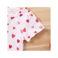 thumbnail image 5 of Qiylii Valentine's Day Baby Girls Romper Love Heart Print Short Sleeves Button Jumpsuit, 5 of 9