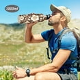 thumbnail image 6 of Yayeee 33oz Insulated Water Bottle Double Wall Stainless Steel with Flip Straw Lid, Brown Floral, 6 of 7
