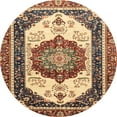 thumbnail image 1 of Ahgly Company Tapis d'Intérieur Ronds Abstraits Marron Rouge, 3 Pieds Rond, 1 of 6