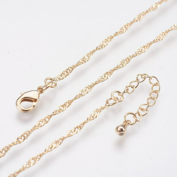 1Pcs Real 18K Gold Plated Necklaces 1.5mm Minimalist Chain Necklace Choker Brass Chain Necklaces with Lobster Claw Clasps for Women Jewelry Gift 18.1 inch Gold