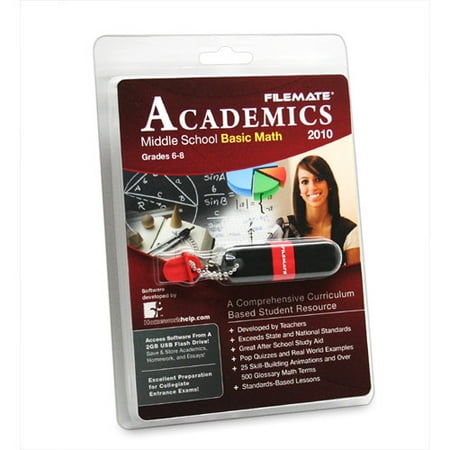 FileMate Academics Middle School Basic Math 2010 2GB USB Drive Educational Software FileMate Academics Middle School Basic Math 2010 2GB USB Drive Educational Software