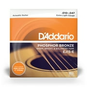 DAddario Phosphor Bronze Acoustic Guitar Strings, Extra Light, 10-47 Gauge