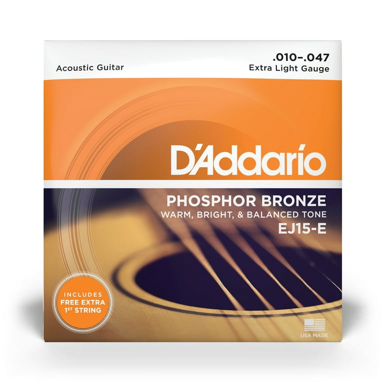 D'Addario Phosphor Bronze Acoustic Guitar Strings, Extra Light photo 2