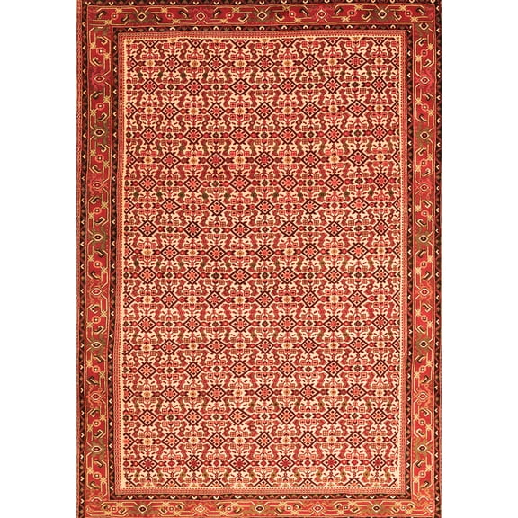 Ahgly Company Indoor Rectangle Persian Orange Traditional Area Rugs, 5' x 7'