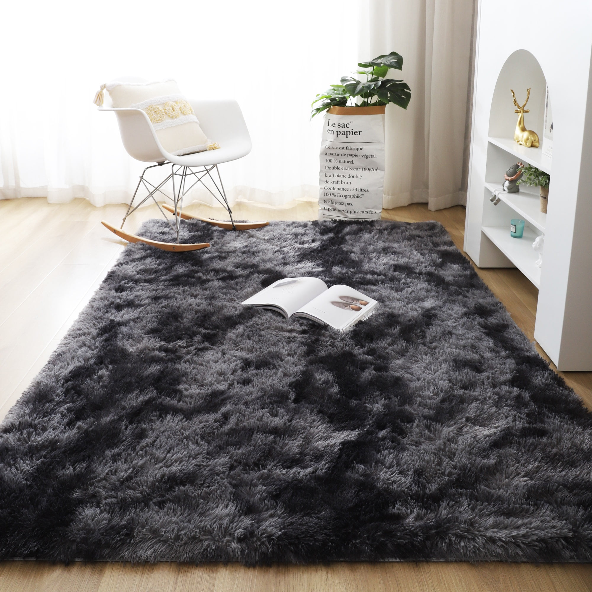 Shaggy Fluffy Area Rug Anti-Skid Living Room Carpet Soft Bedroom Floor Door Mat 
